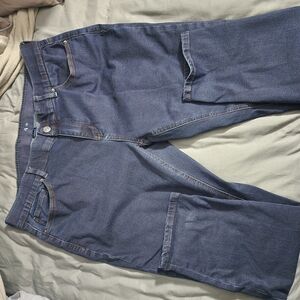 Woman's Straight Dark Blue Jeans